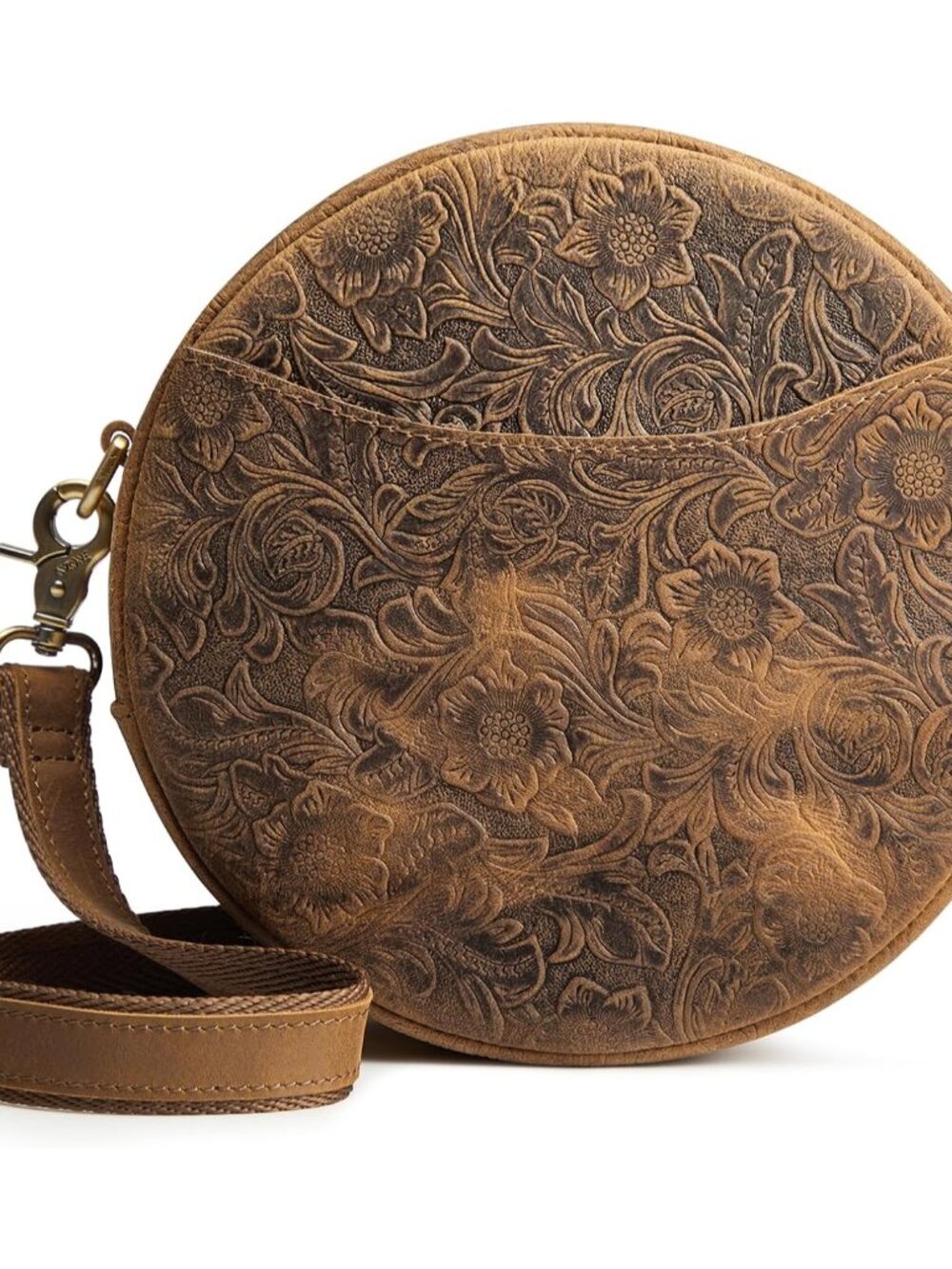 Leather Crossbody Bags for Women Trendy Circle Cross Body Shoulder Bag Designer